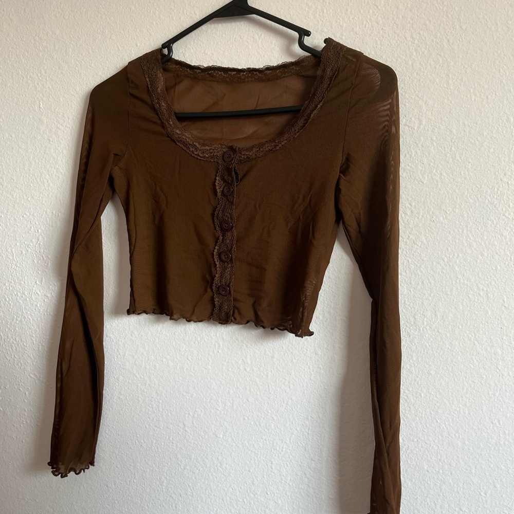 Mesh button up blouse
